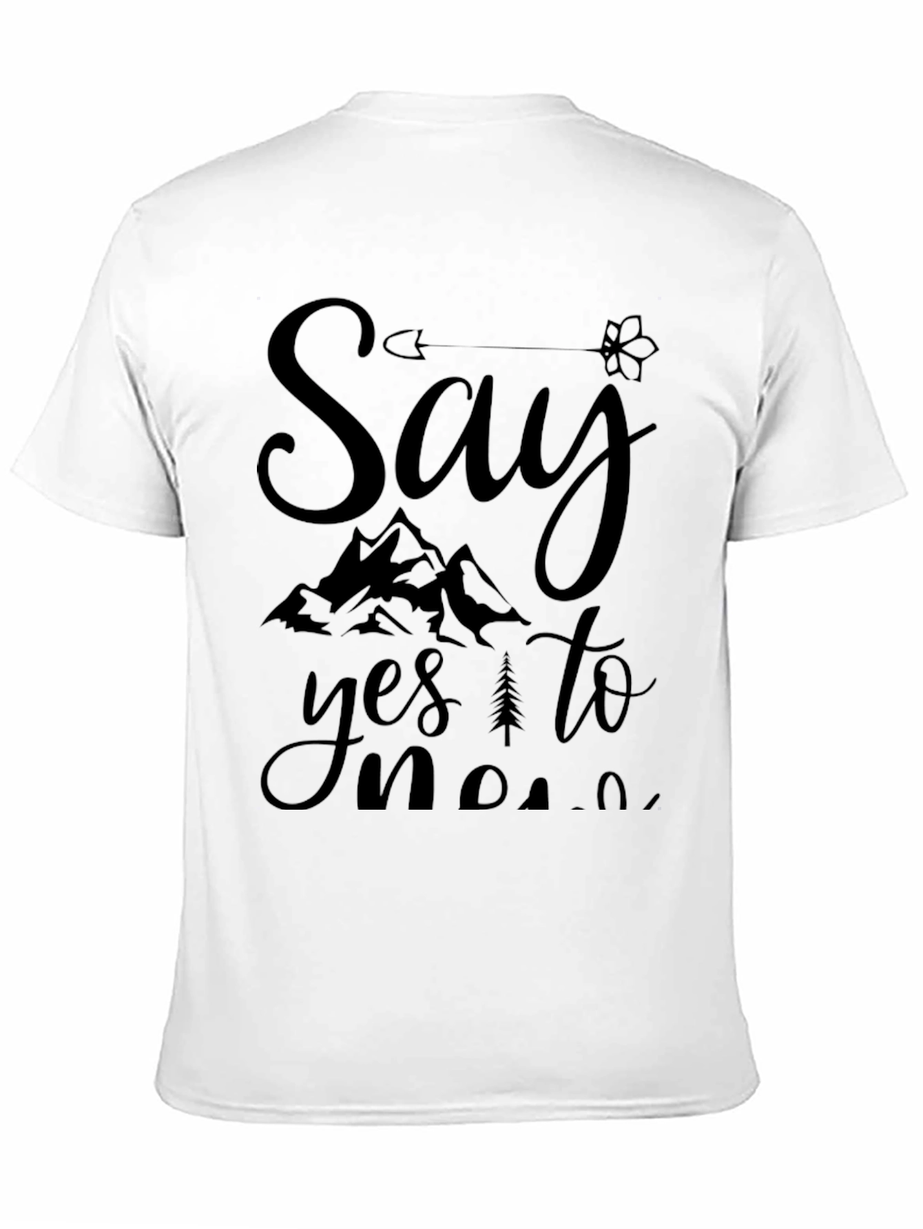 Say Yes To New Adventures Black Graphic Tee