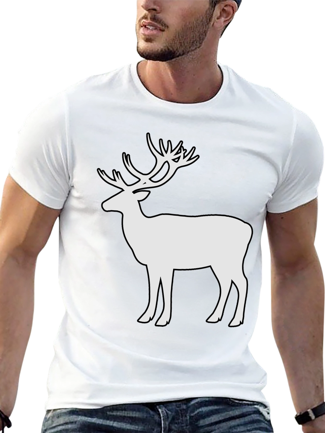 Black Deer Graphic Tee - Mens Casual Shirt