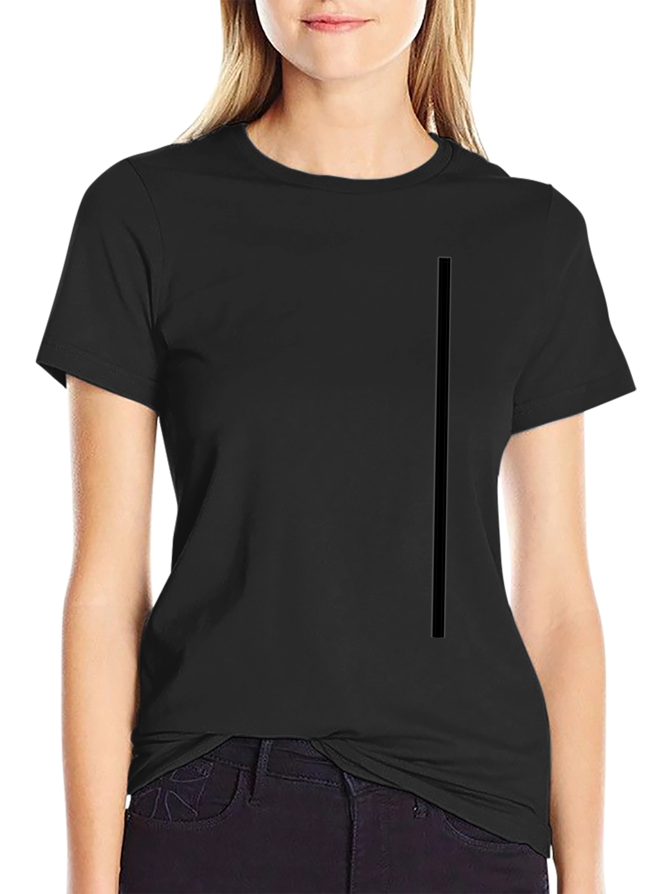 Mens Black Solid T-Shirt