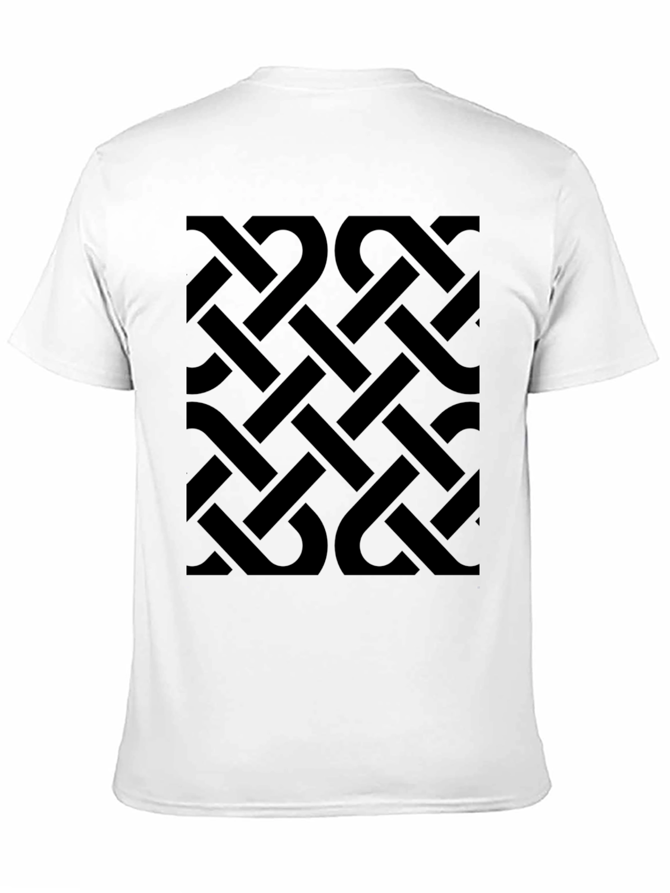 Geometric Patterned Mens Black T-Shirt