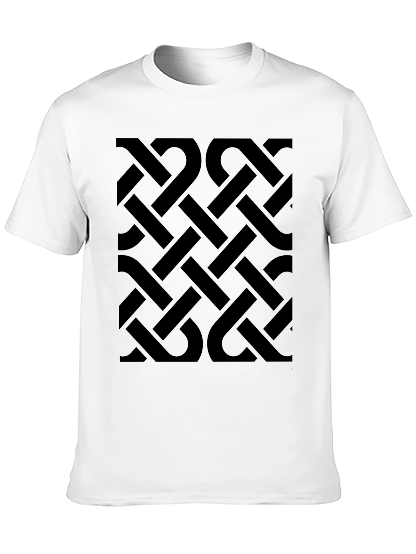 Geometric Patterned Mens Black T-Shirt