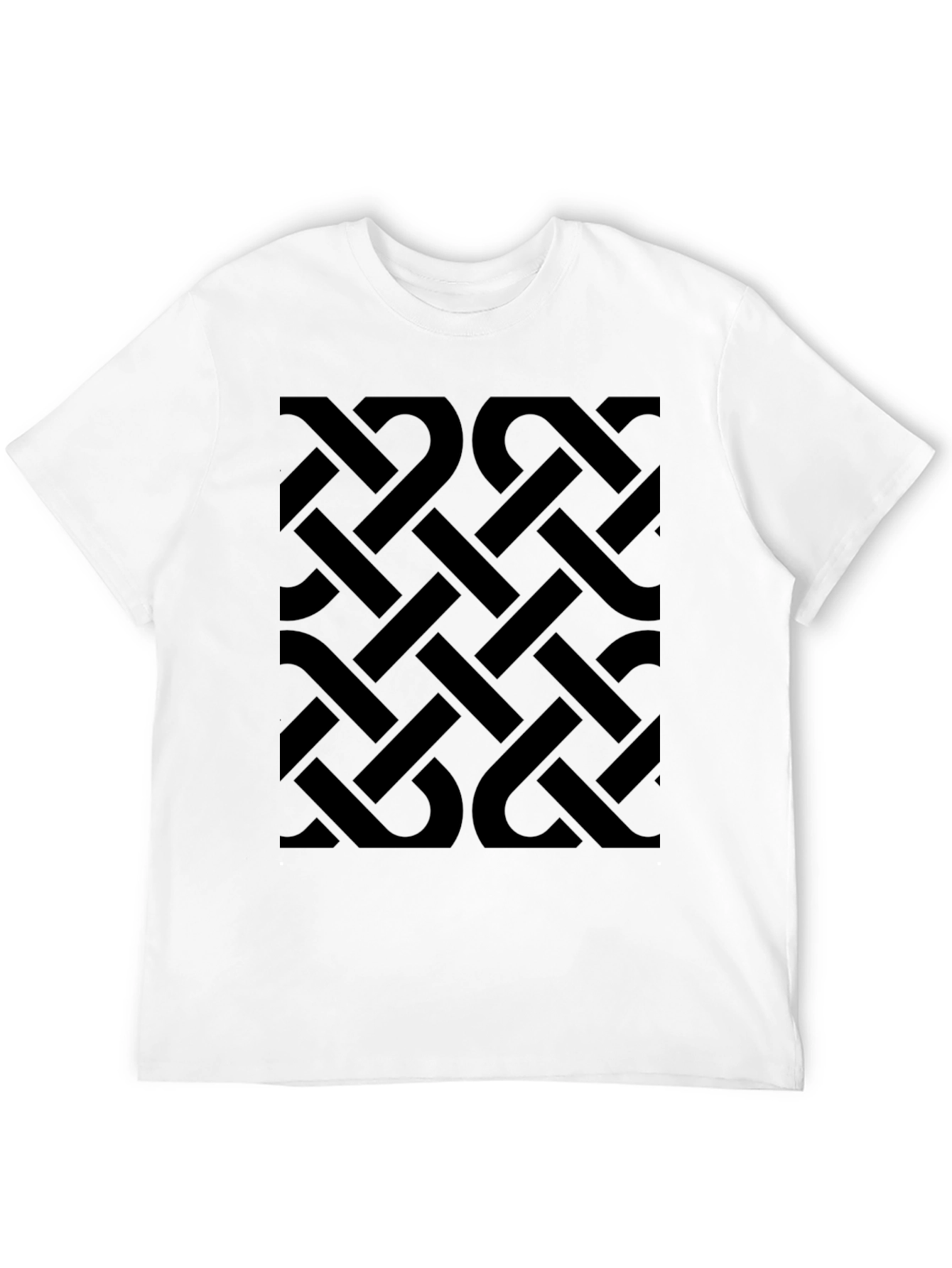 Geometric Patterned Mens Black T-Shirt