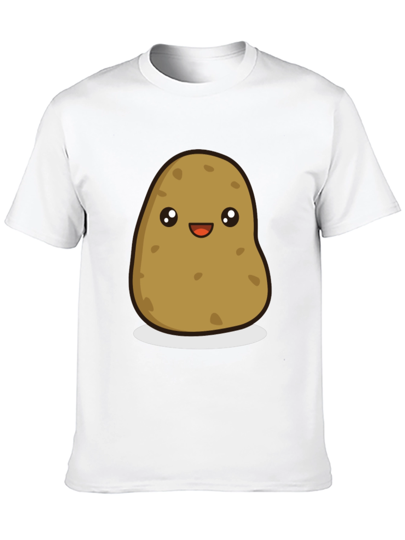 Cute Cartoon Potato Graphic Tee - Black