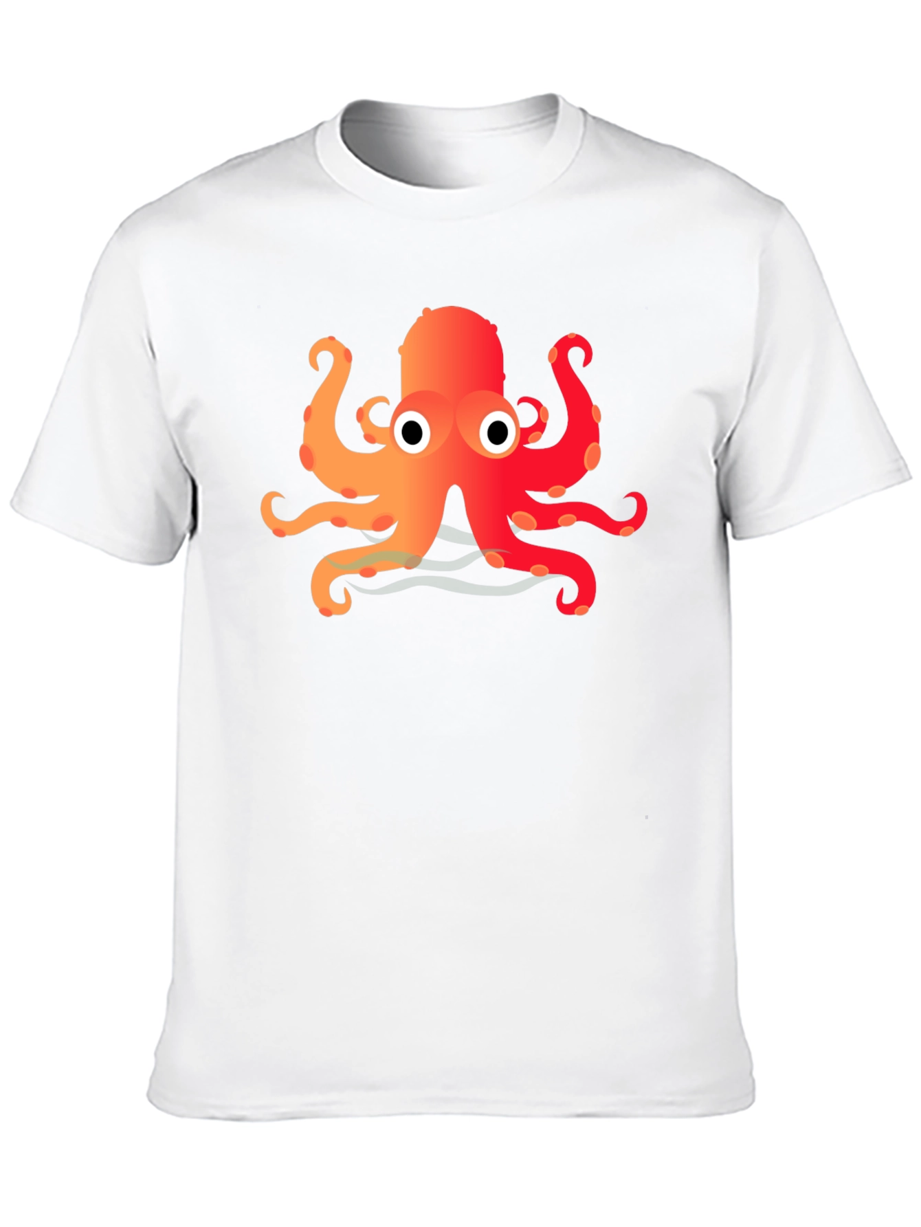 Cartoon Octopus Graphic Black T-Shirt