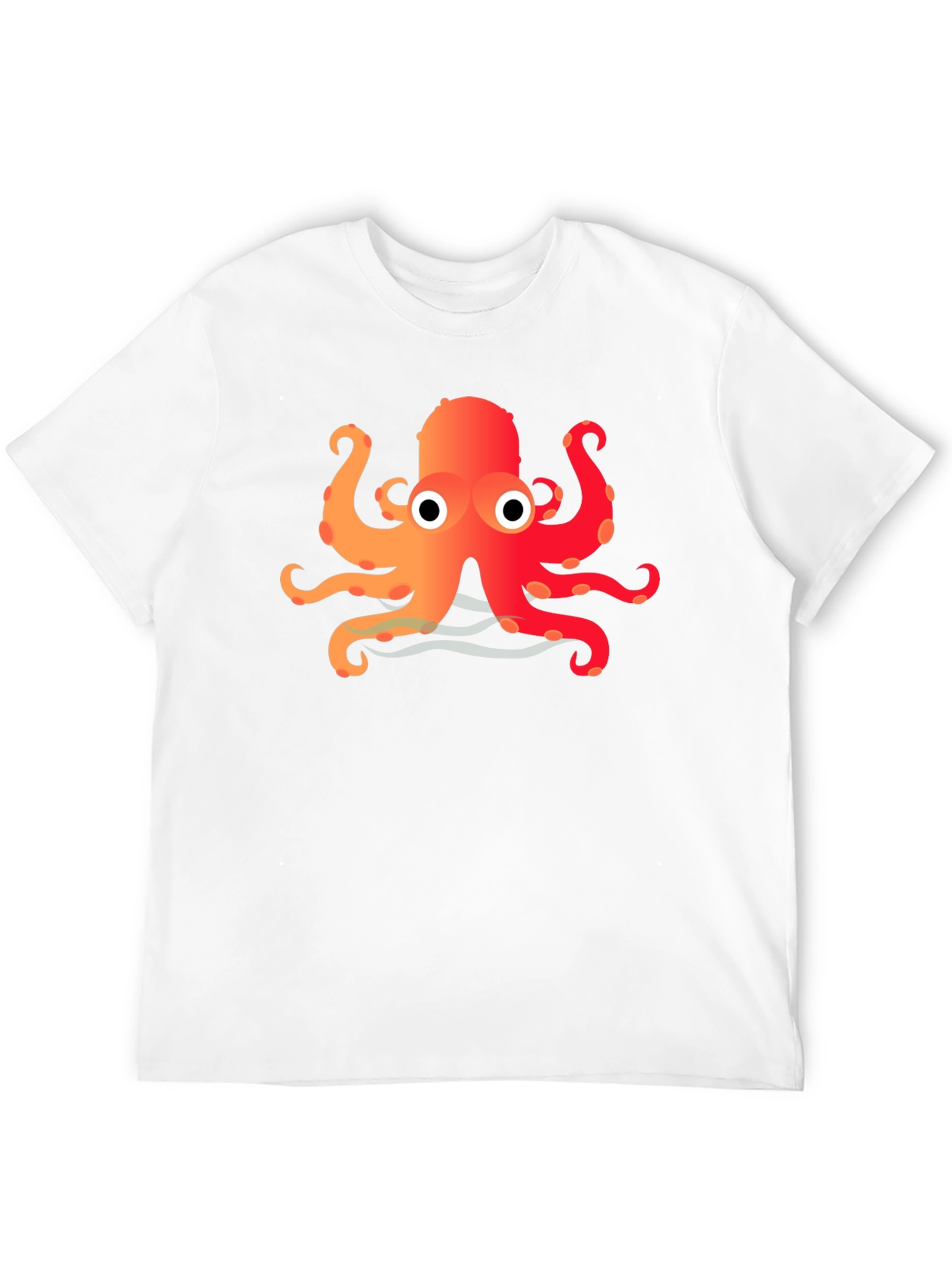 Cartoon Octopus Graphic Black T-Shirt
