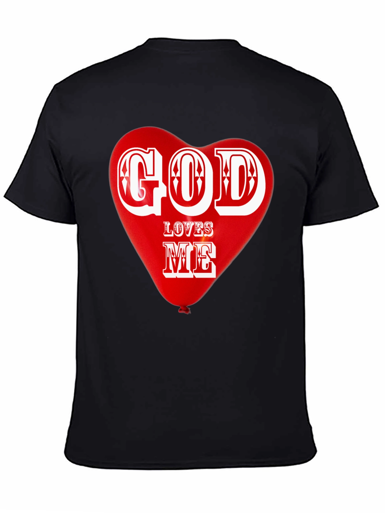 God Loves Me Graphic T-Shirt Religious Heart Design Tee