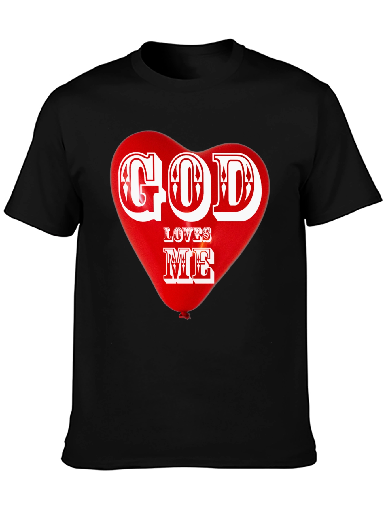 God Loves Me Graphic T-Shirt Religious Heart Design Tee