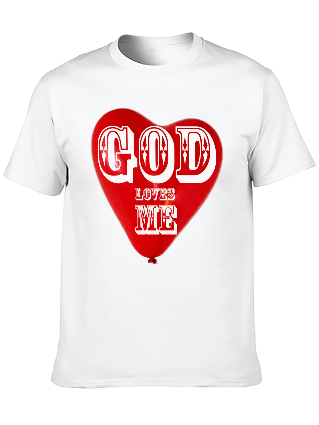God Loves Me Graphic T-Shirt Religious Heart Design Tee