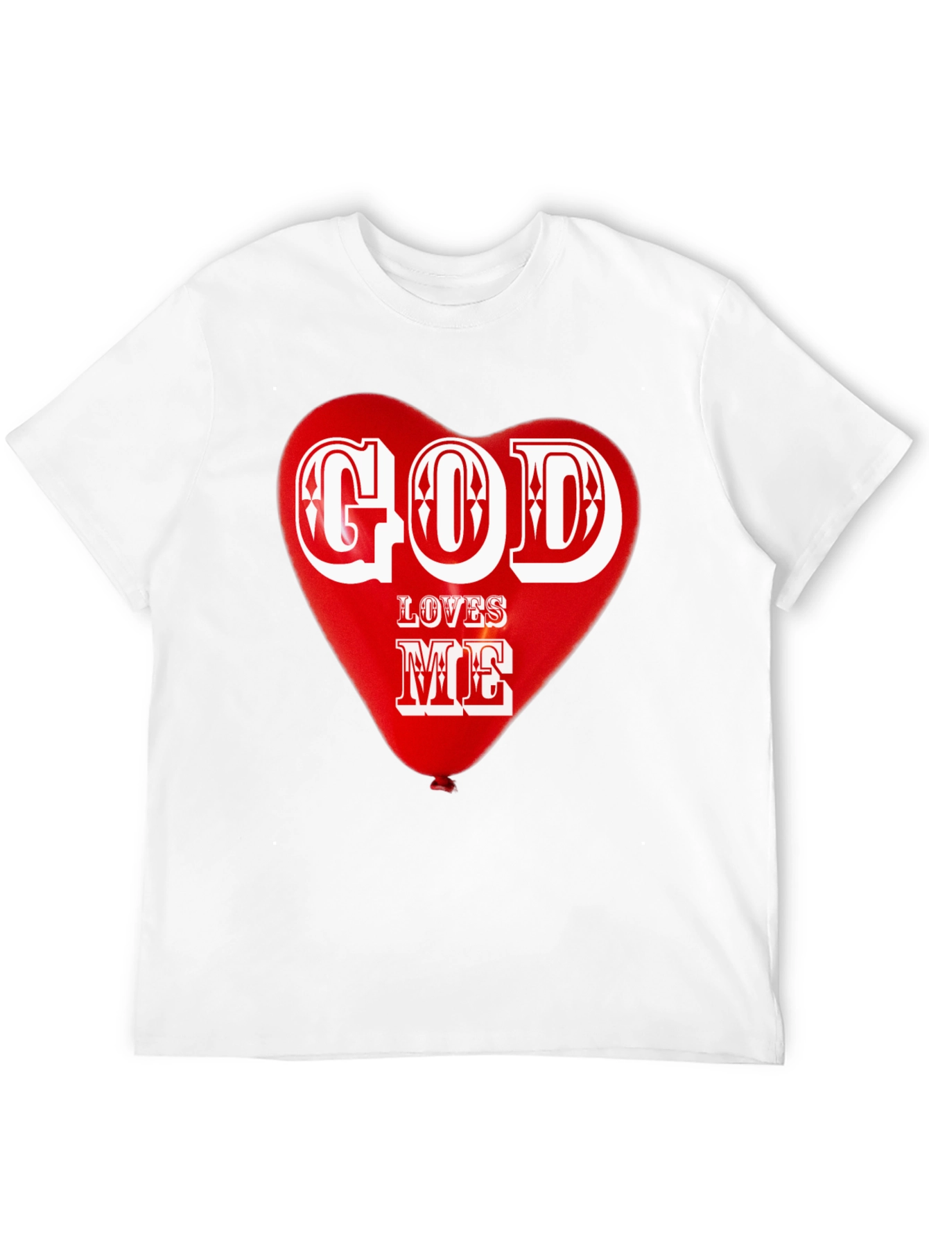 God Loves Me Graphic T-Shirt Religious Heart Design Tee