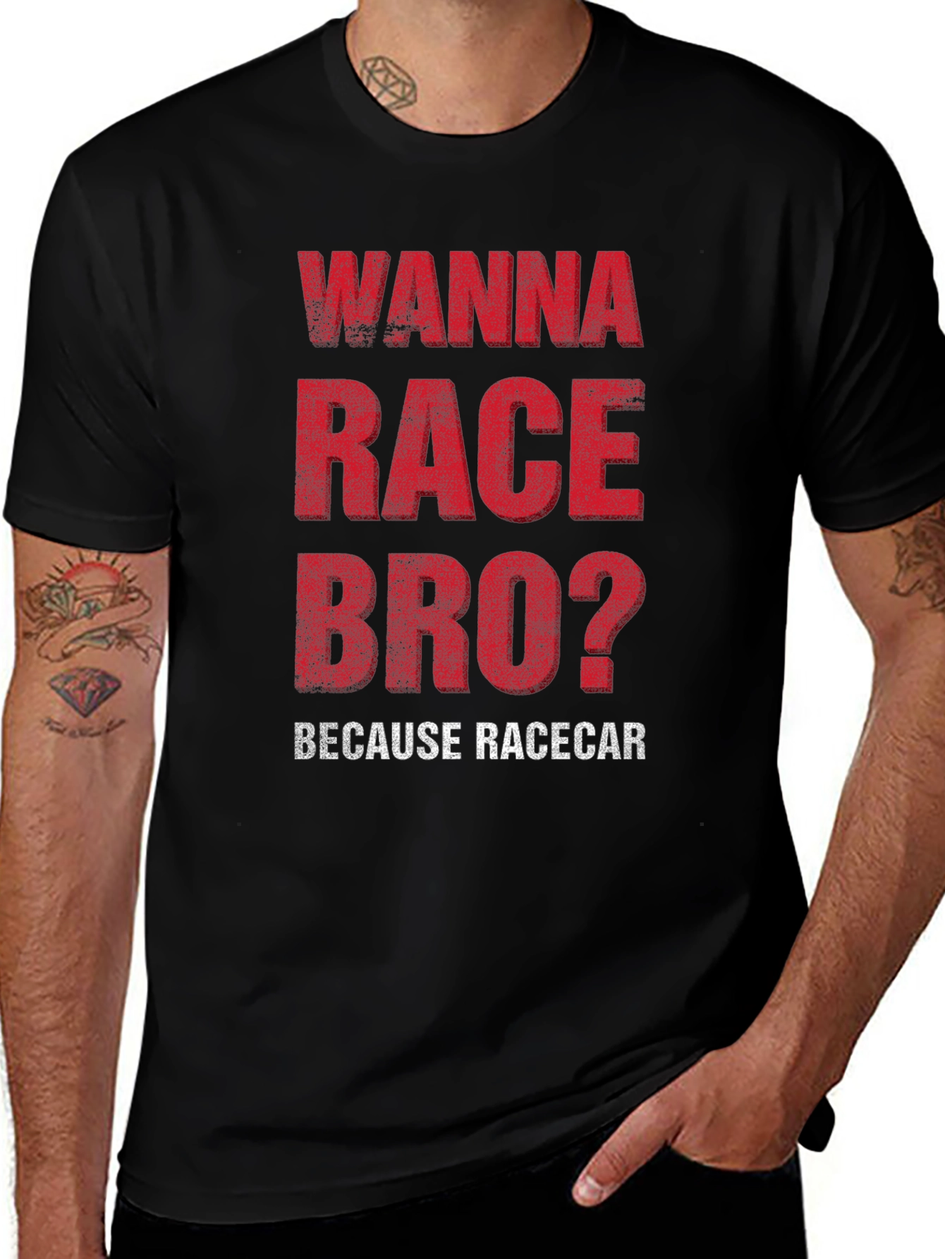 Wanna Race Bro? Racecar Enthusiast T-Shirt