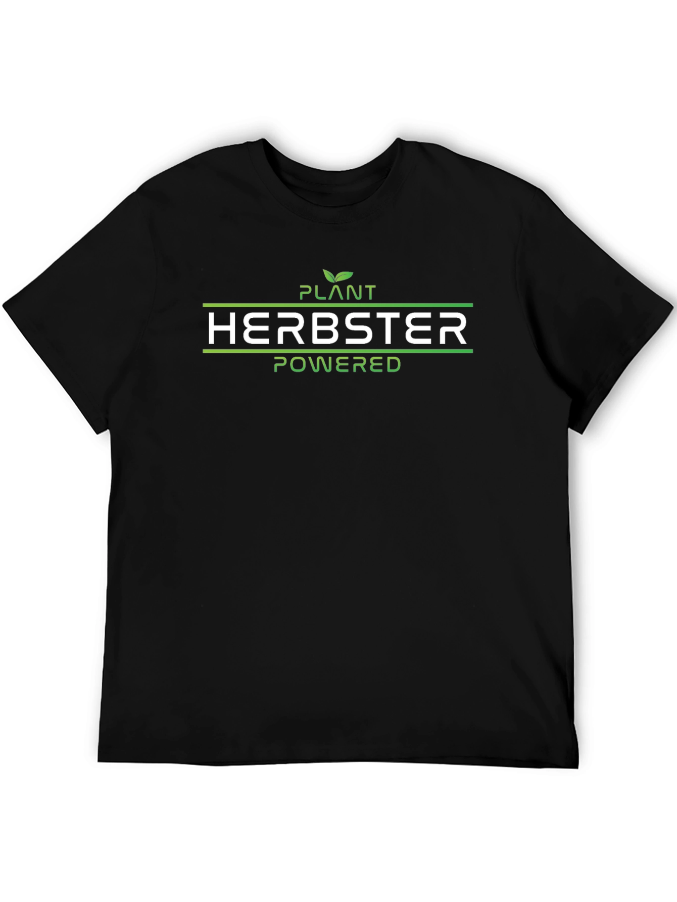 Plant Herbster Powered Black T-Shirt