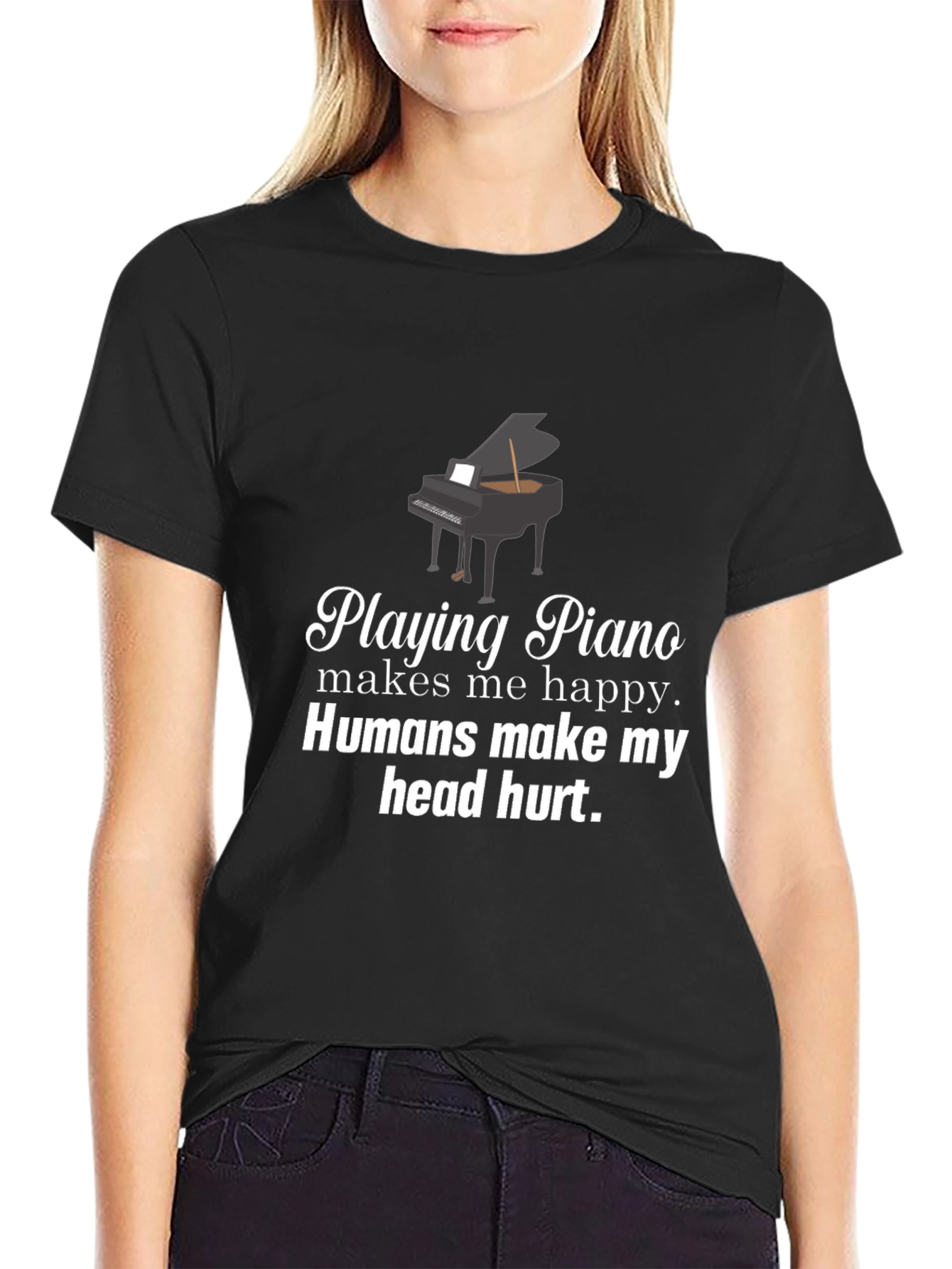Funny Piano Player T-Shirt - Humans Head Hurt