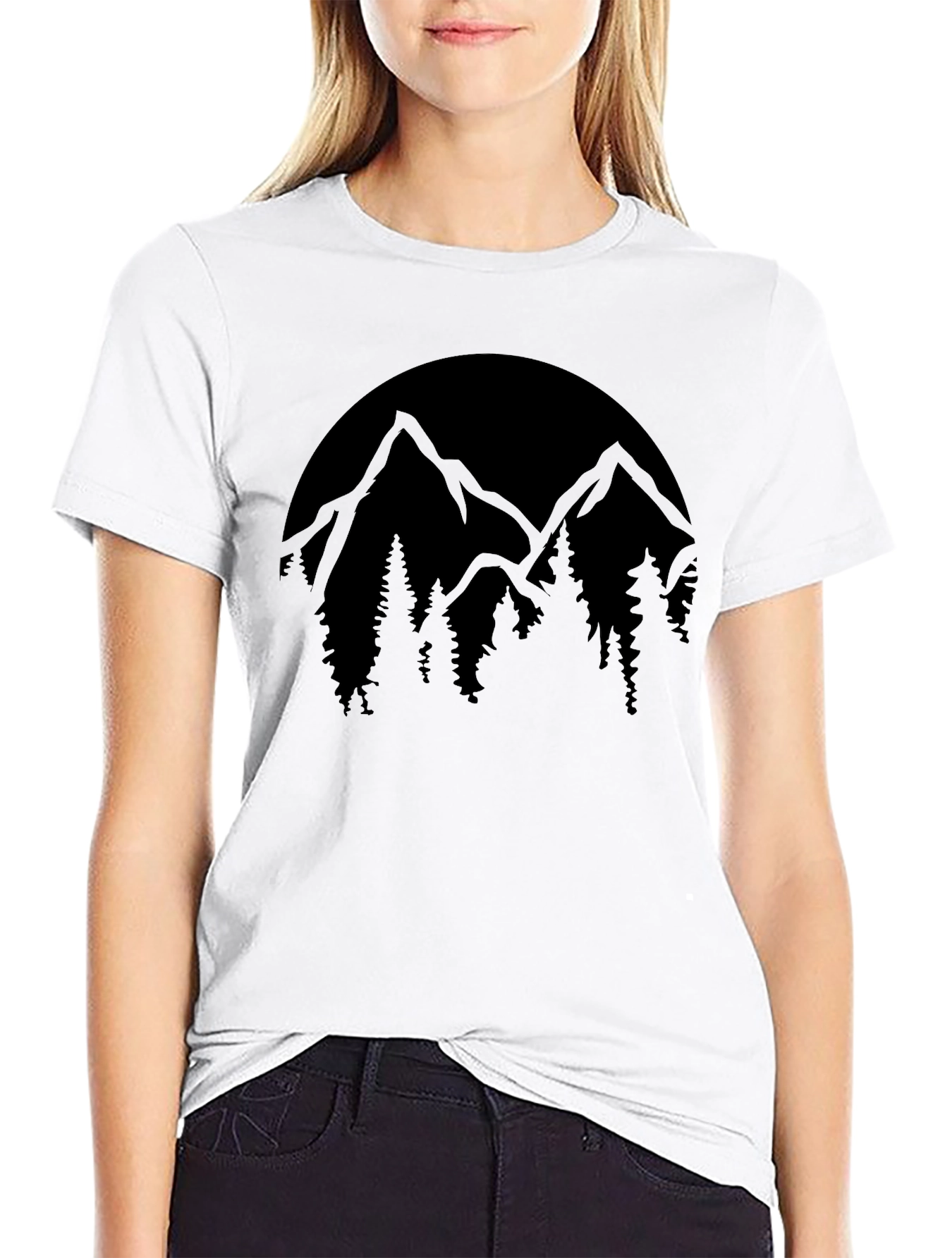 Mountain Scene Black T-Shirt