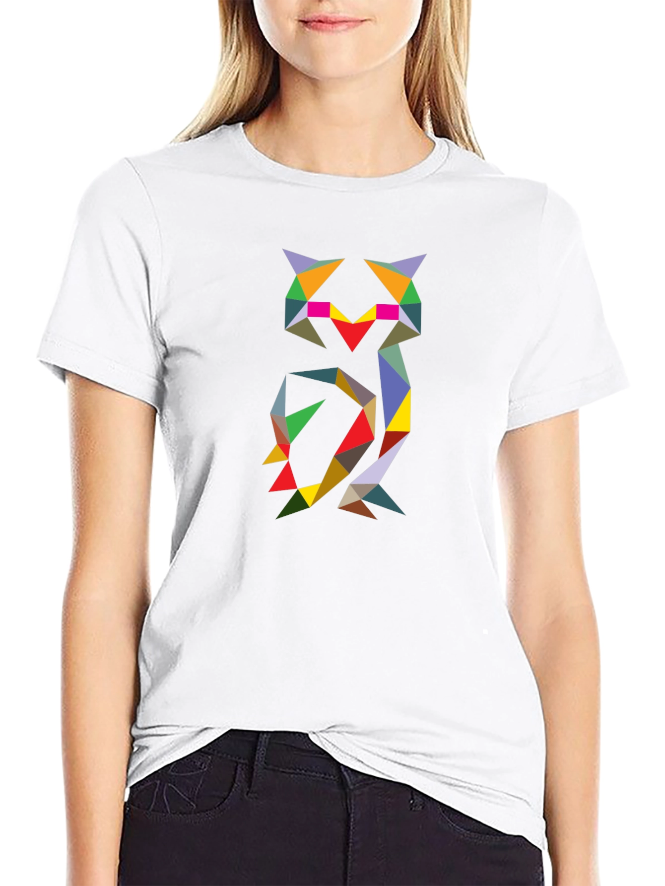 Geometric Owl Tee - Modern Art Print