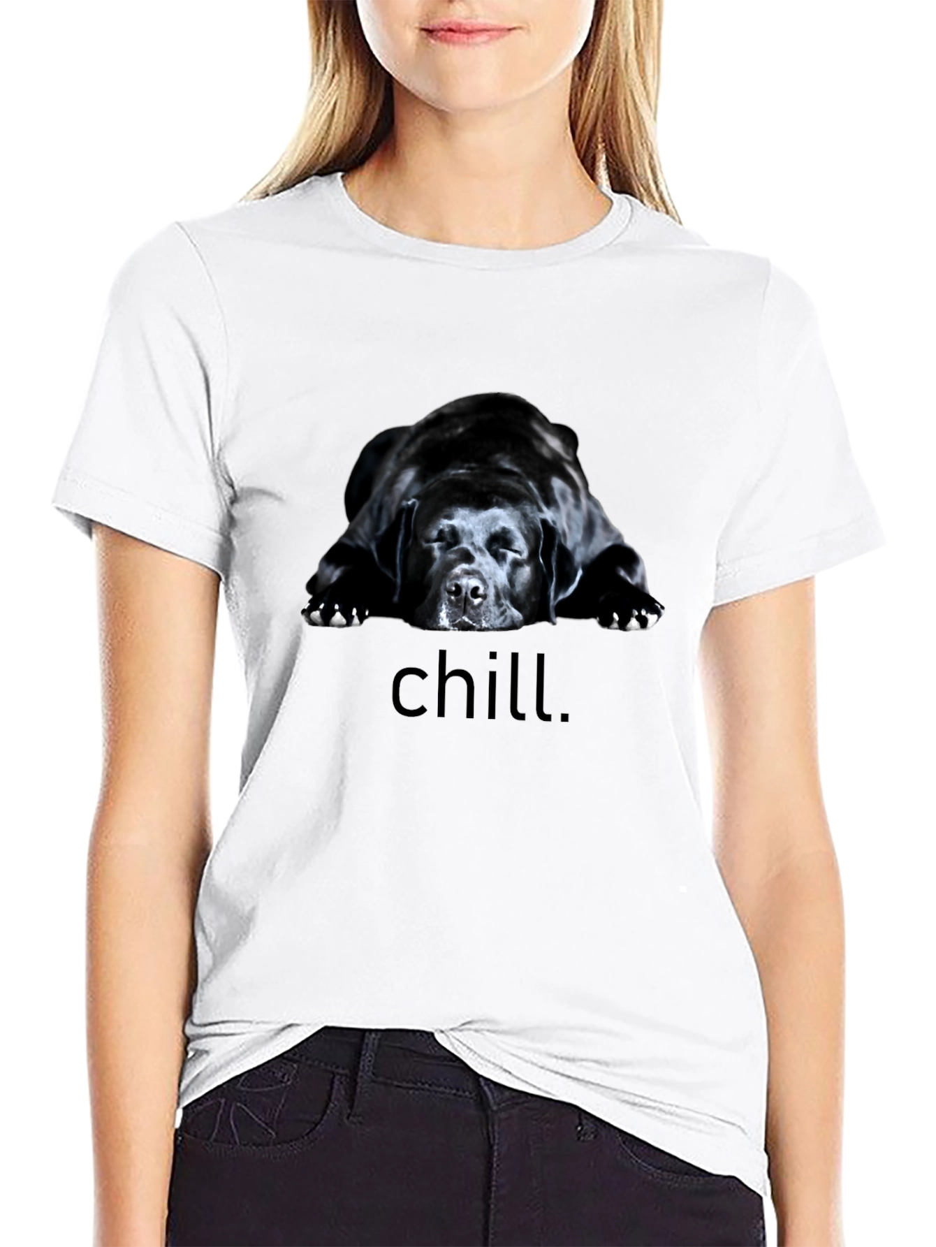 Chill Dog Graphic Tee - Black Relaxed Fit T-Shirt