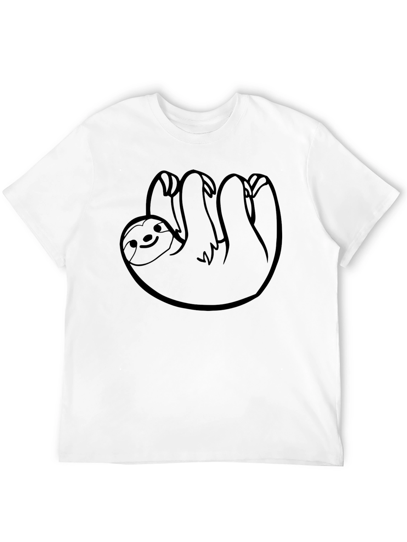 Mens Black Sloth Graphic T-Shirt