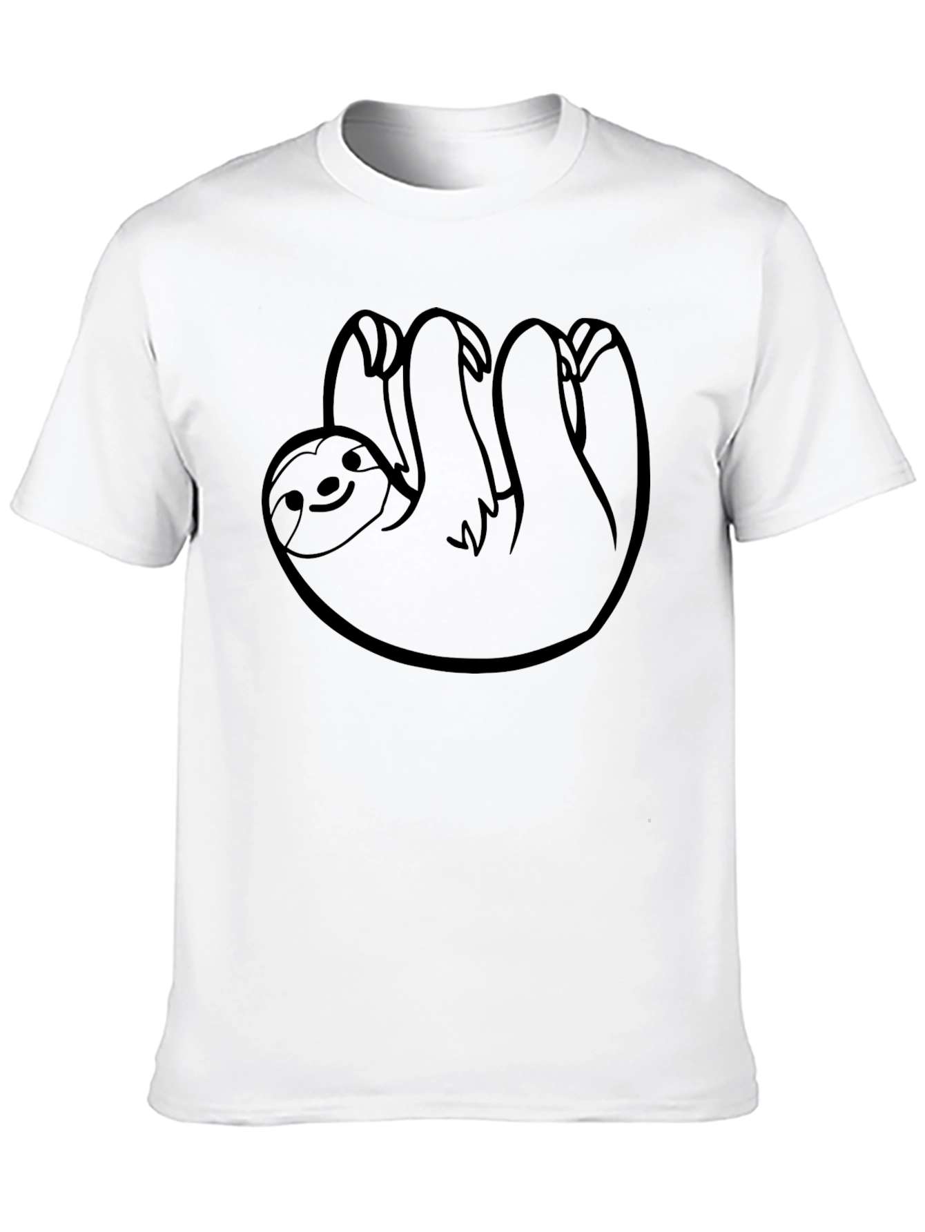 Mens Black Sloth Graphic T-Shirt