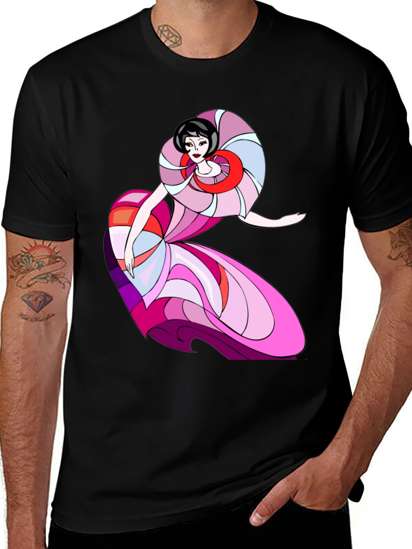 Abstract Dancer Graphic T-Shirt