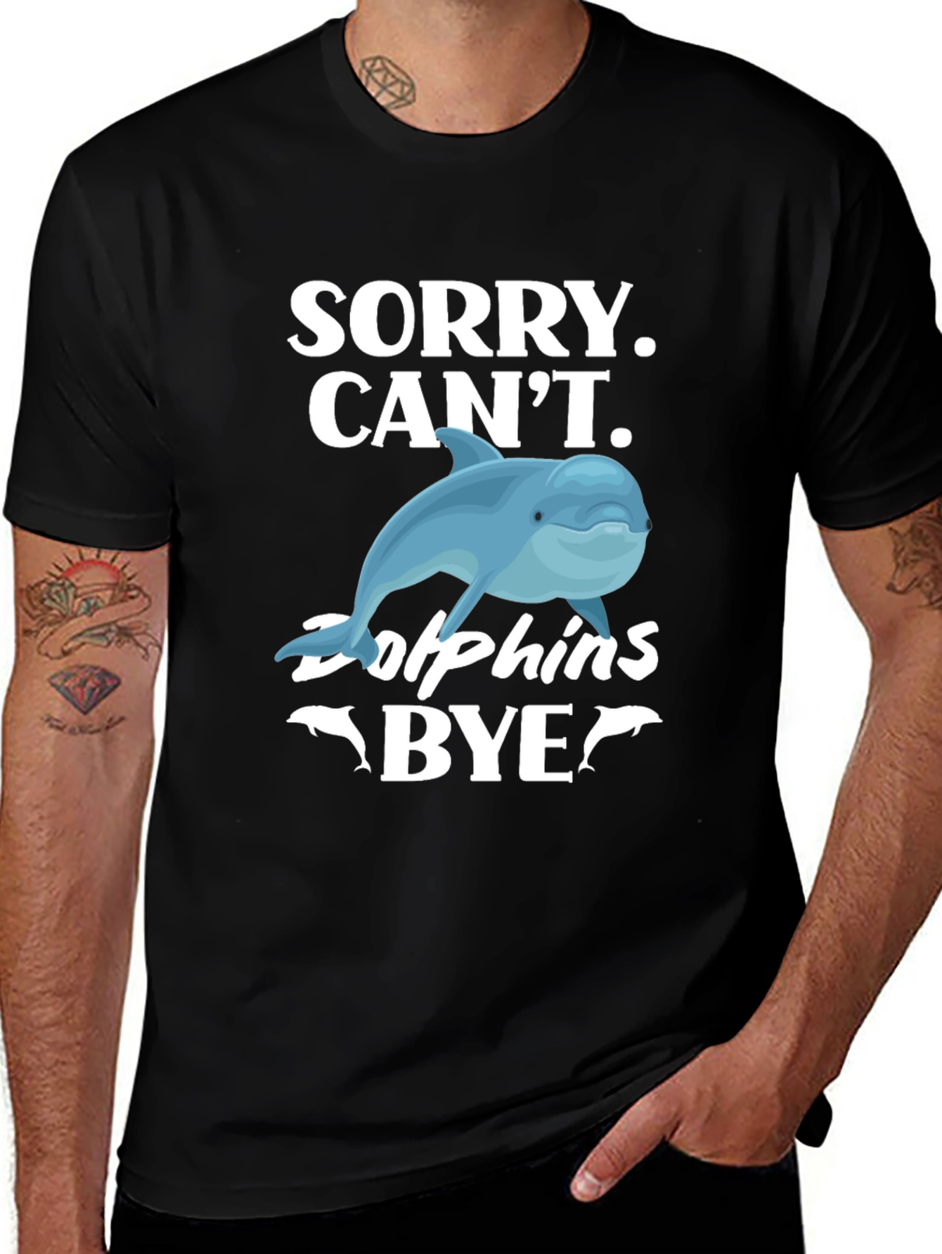 Sorry Cant Dolphins Bye Graphic T-Shirt