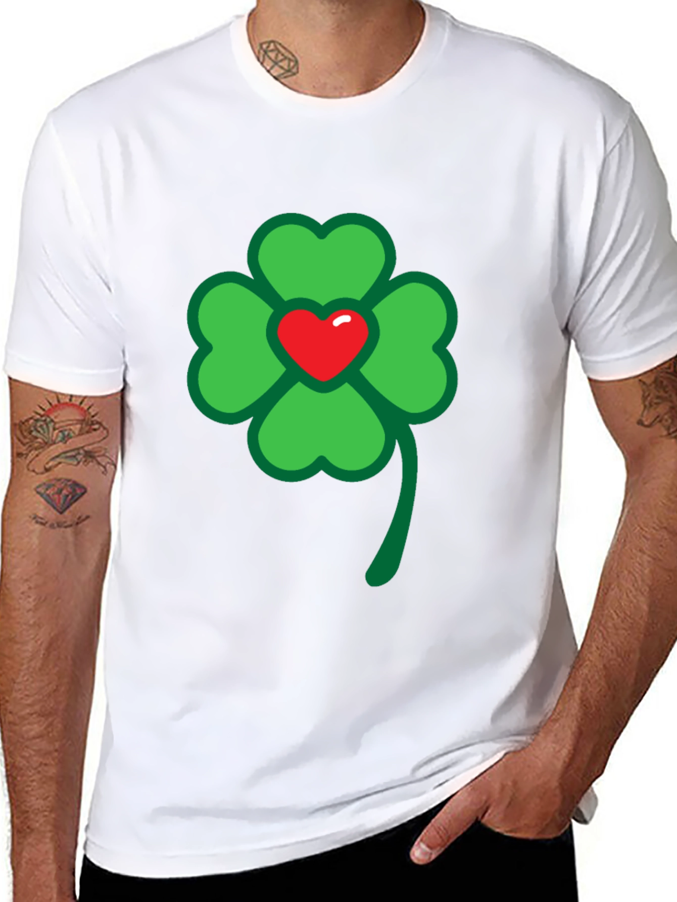 Lucky Clover Heart Graphic Tee - St. Patricks Day
