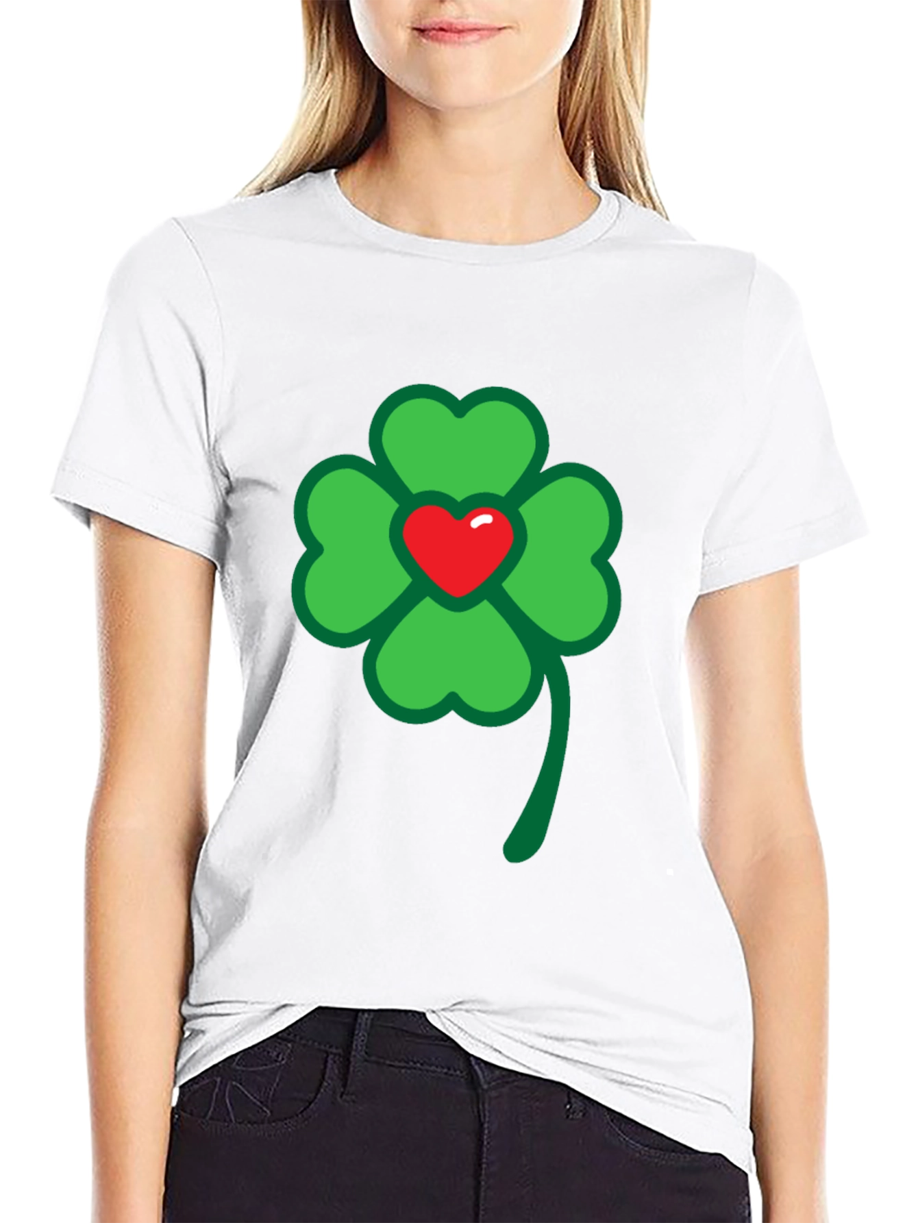 Lucky Clover Heart Graphic Tee - St. Patricks Day