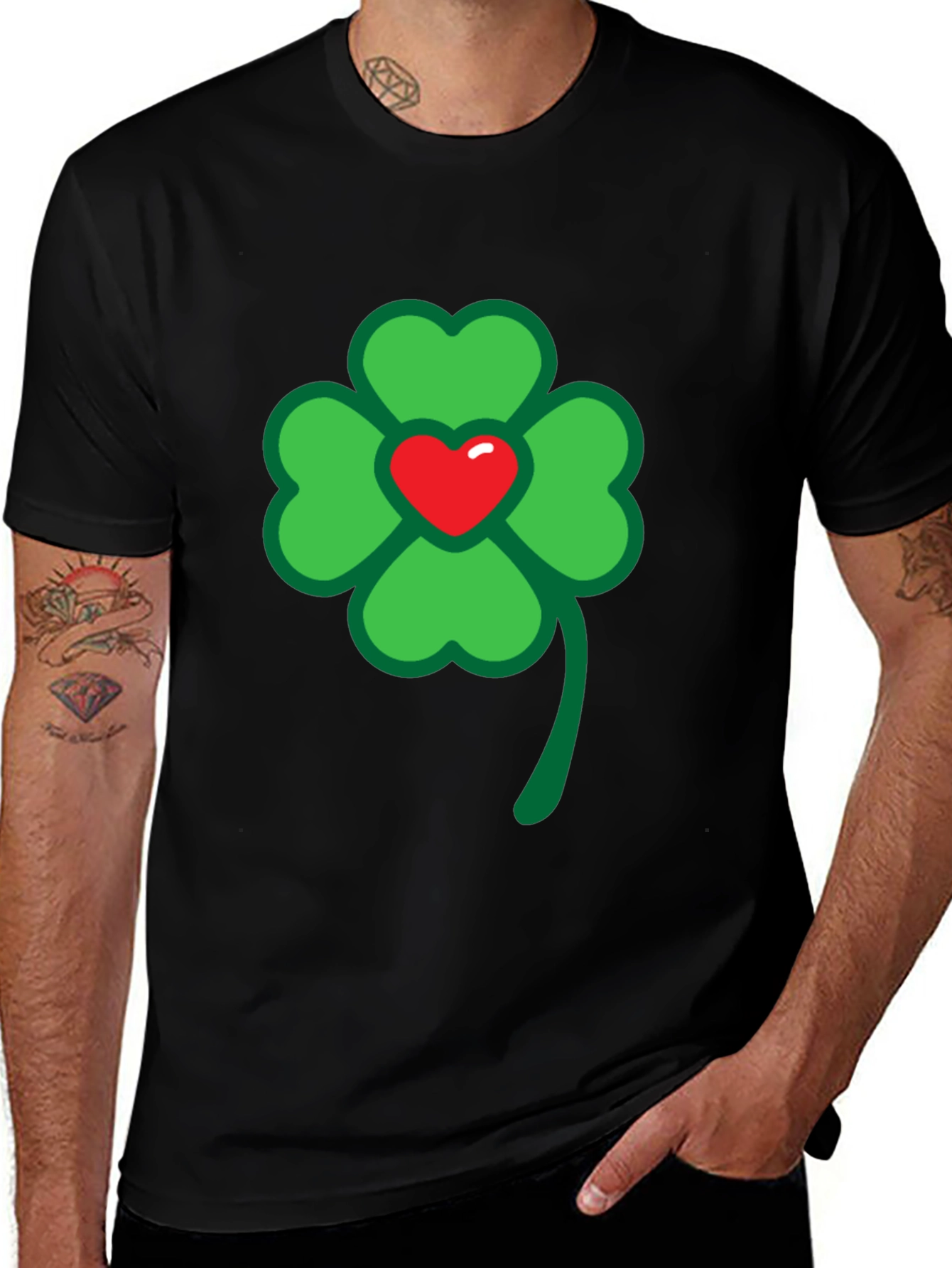 Lucky Clover Heart Graphic Tee - St. Patricks Day