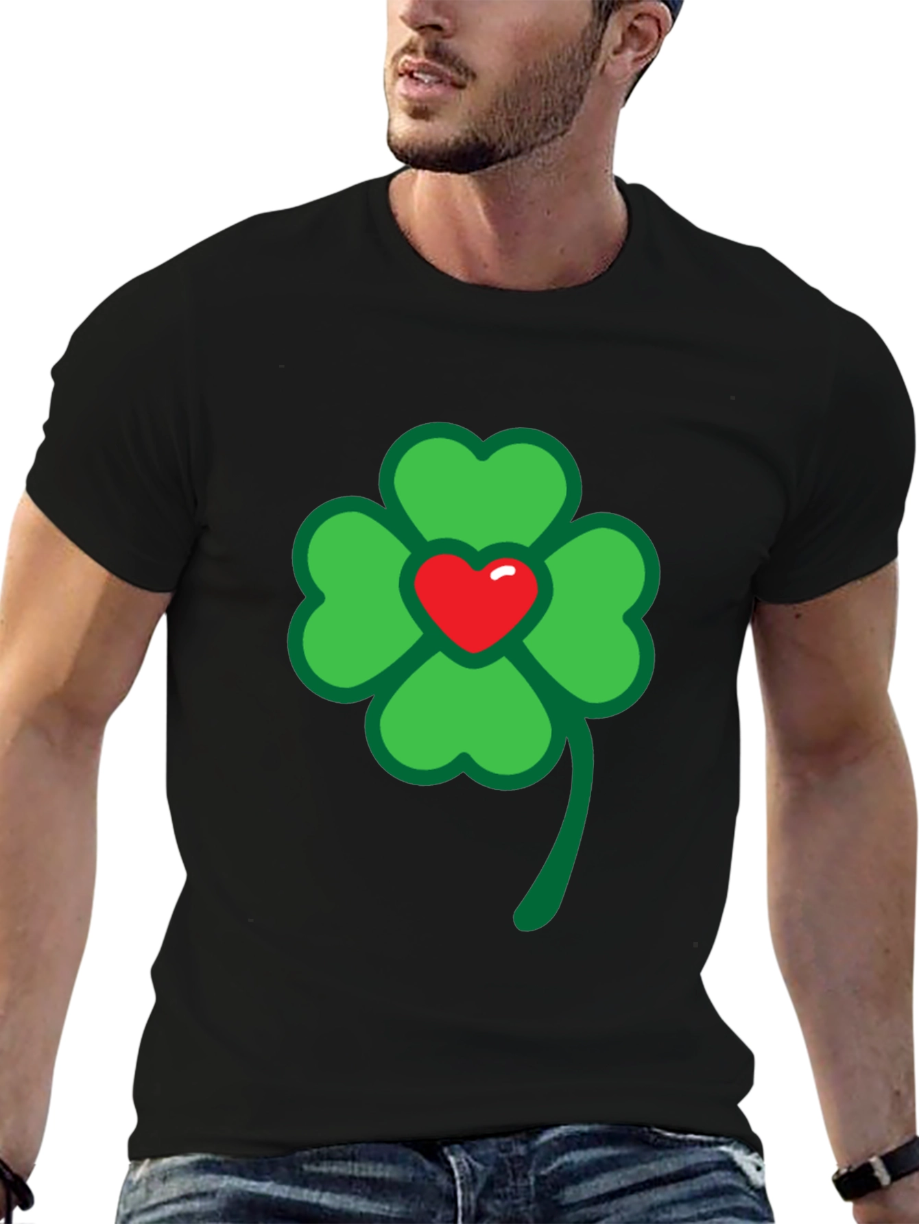 Lucky Clover Heart Graphic Tee - St. Patricks Day