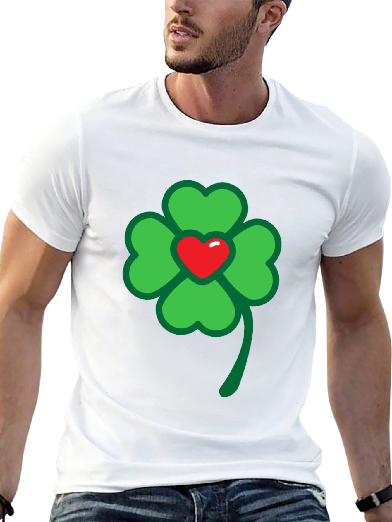 Lucky Clover Heart Graphic Tee - St. Patricks Day