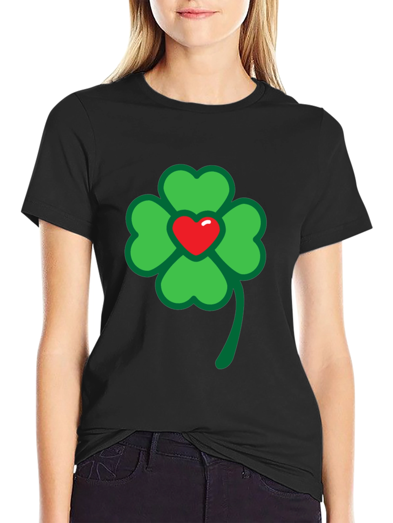 Lucky Clover Heart Graphic Tee - St. Patricks Day