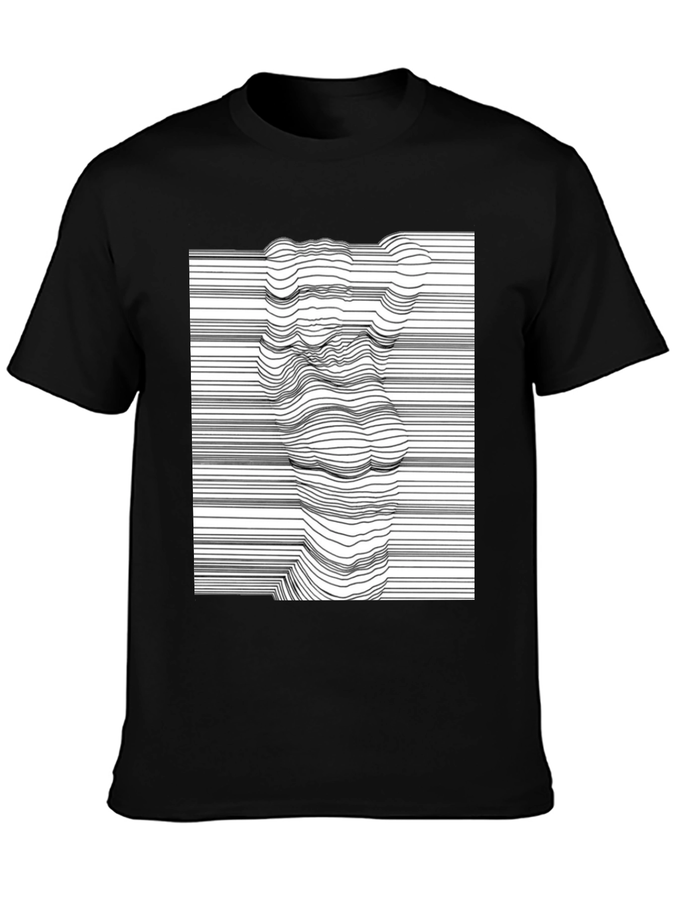 Abstract Line Art Graphic Tee - Modern Black T-Shirt