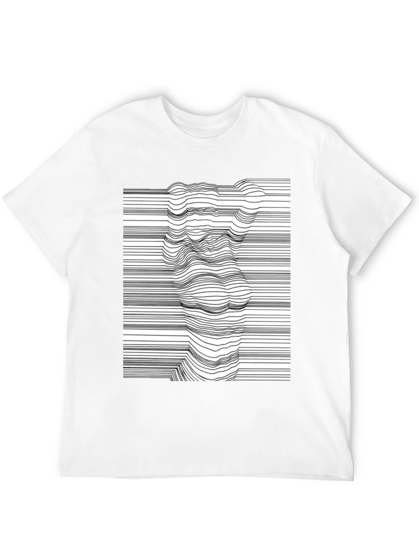 Abstract Line Art Graphic Tee - Modern Black T-Shirt