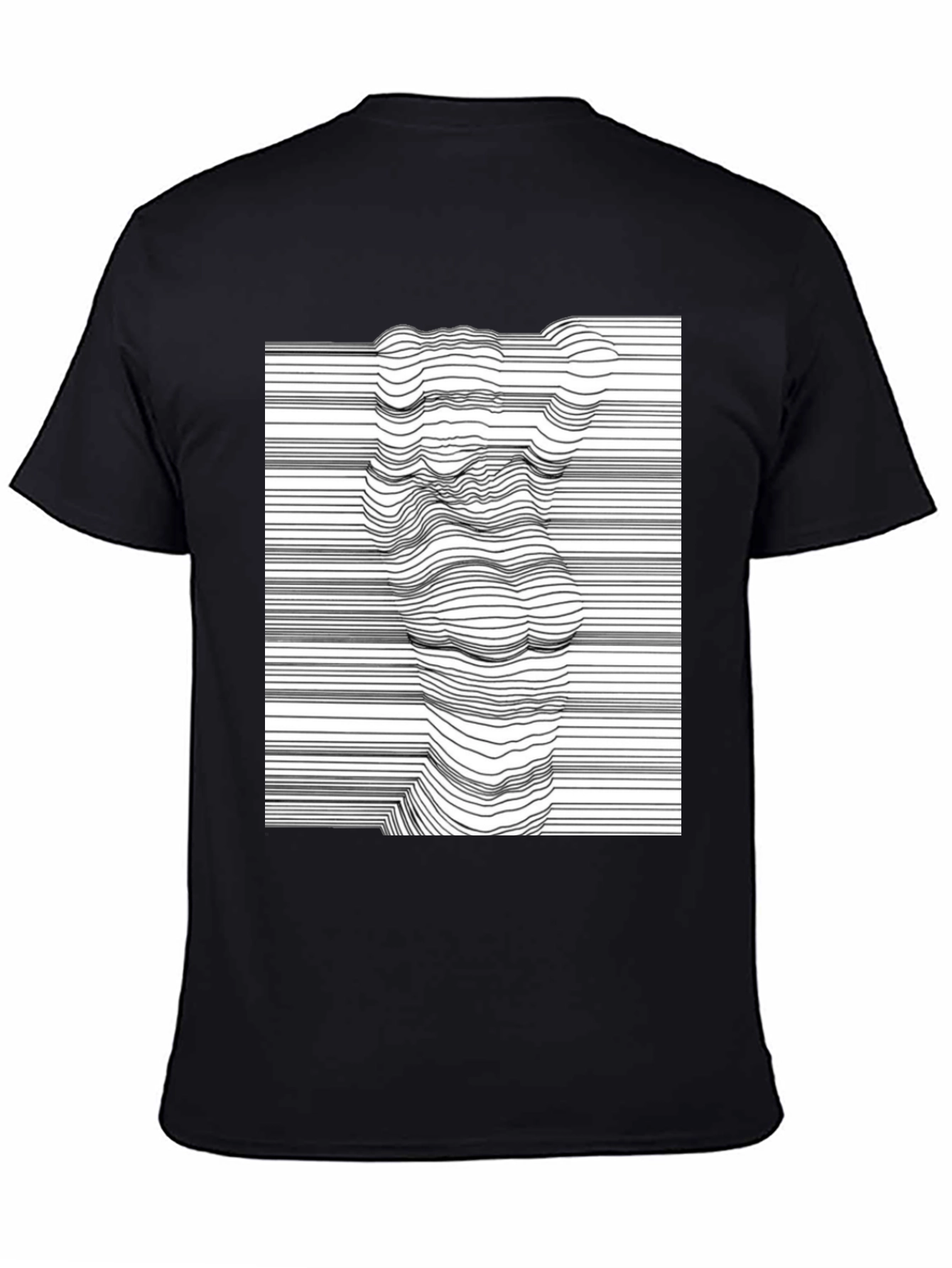 Abstract Line Art Graphic Tee - Modern Black T-Shirt