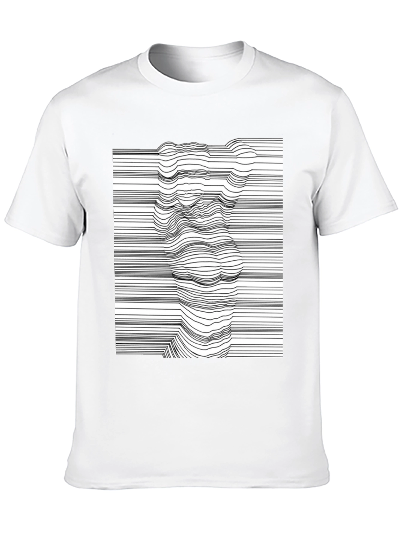 Abstract Line Art Graphic Tee - Modern Black T-Shirt