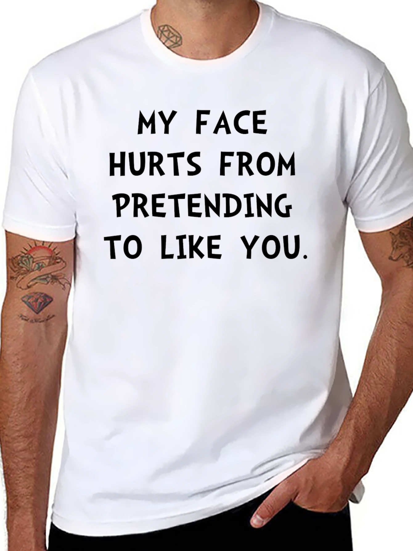 Funny My Face Hurts Mens Black T-Shirt