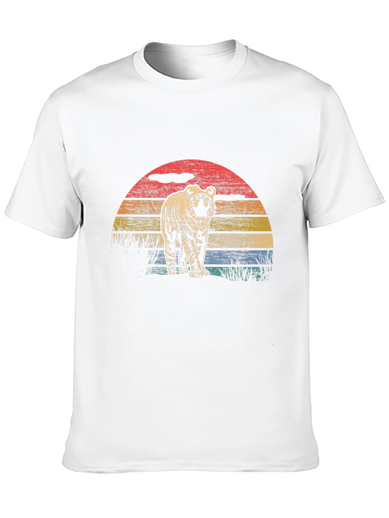 Retro Tiger Sunset Graphic T-Shirt