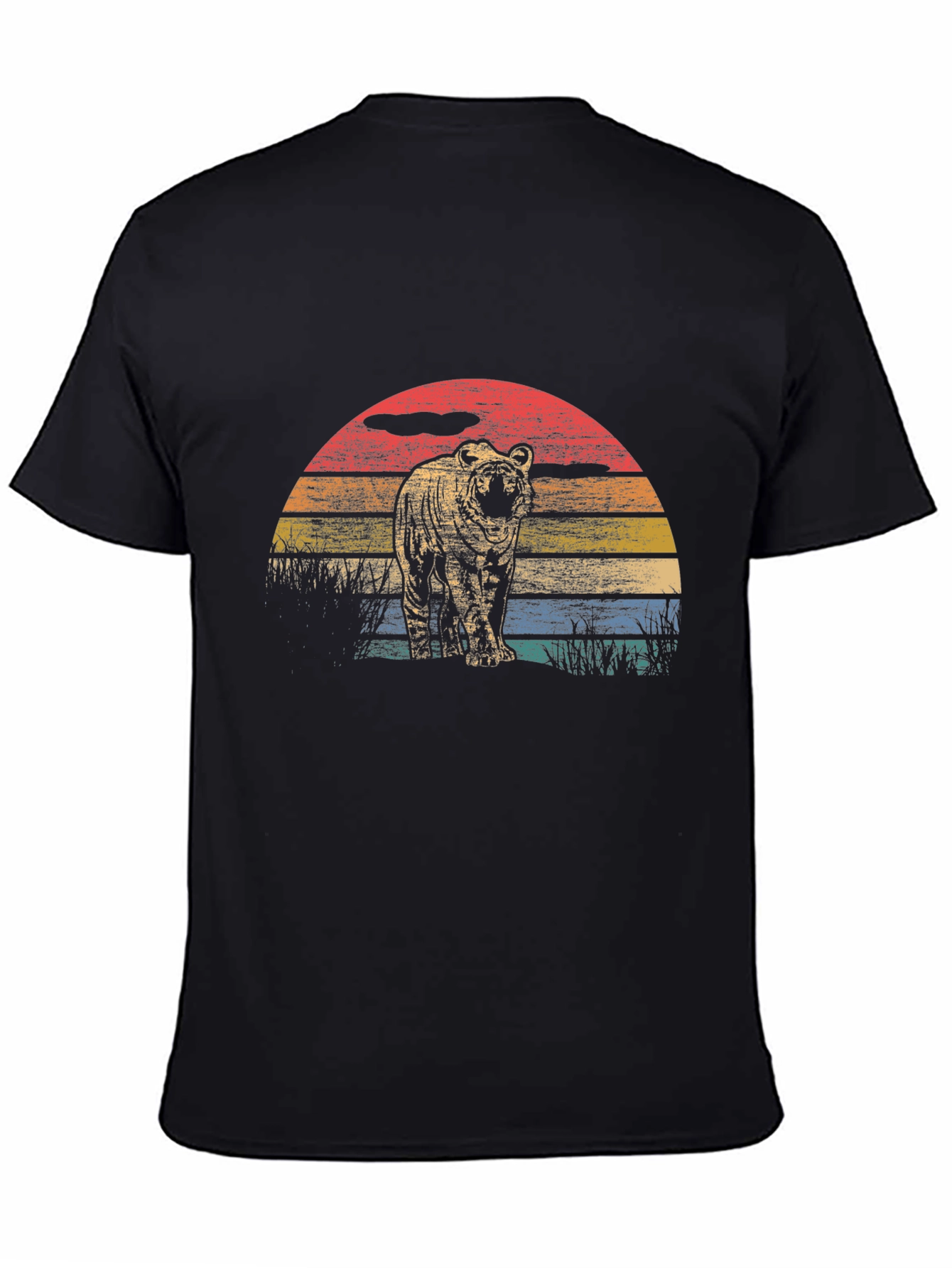 Retro Tiger Sunset Graphic T-Shirt