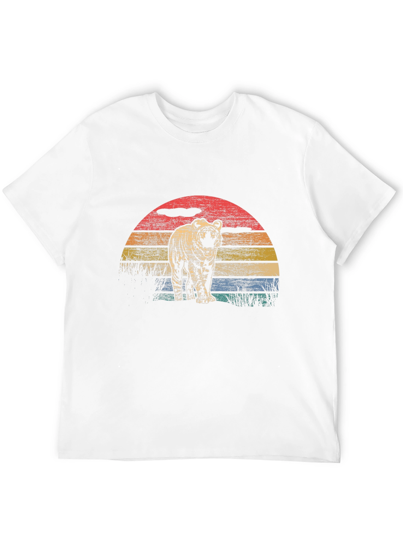 Retro Tiger Sunset Graphic T-Shirt