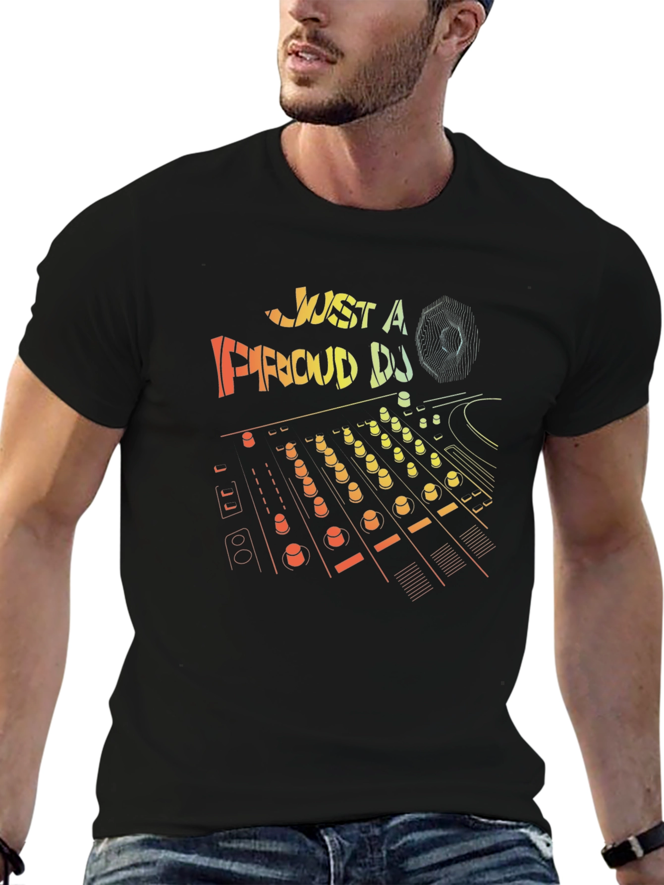 Proud DJ Black T-Shirt Graphic Tee
