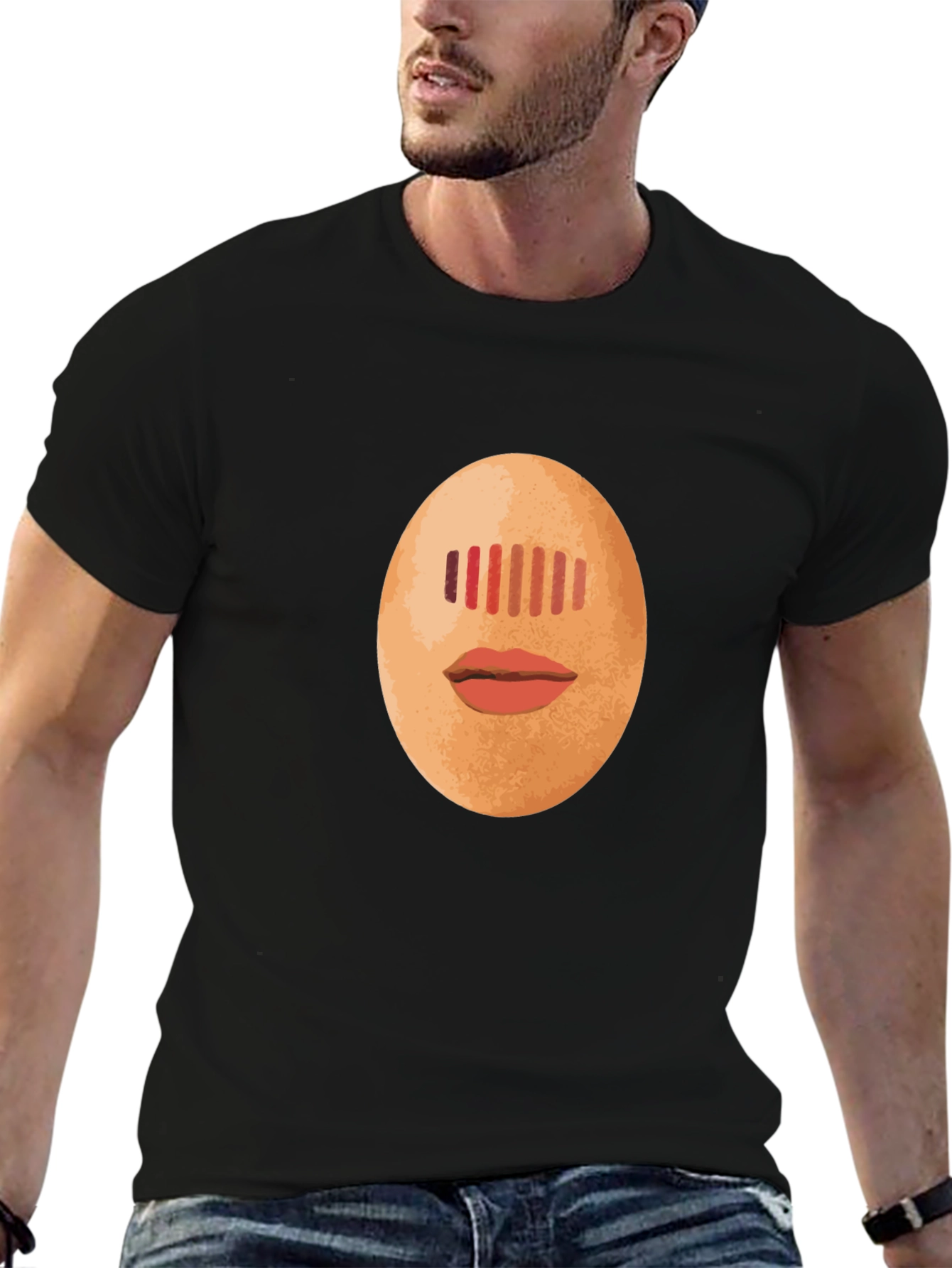 Egg Head Graphic Tee - Unique Black T-Shirt