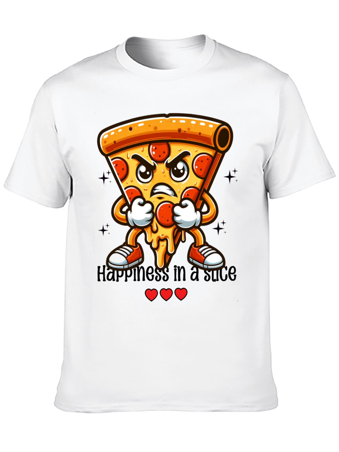 Pizza Slice Cartoon Graphic T-Shirt