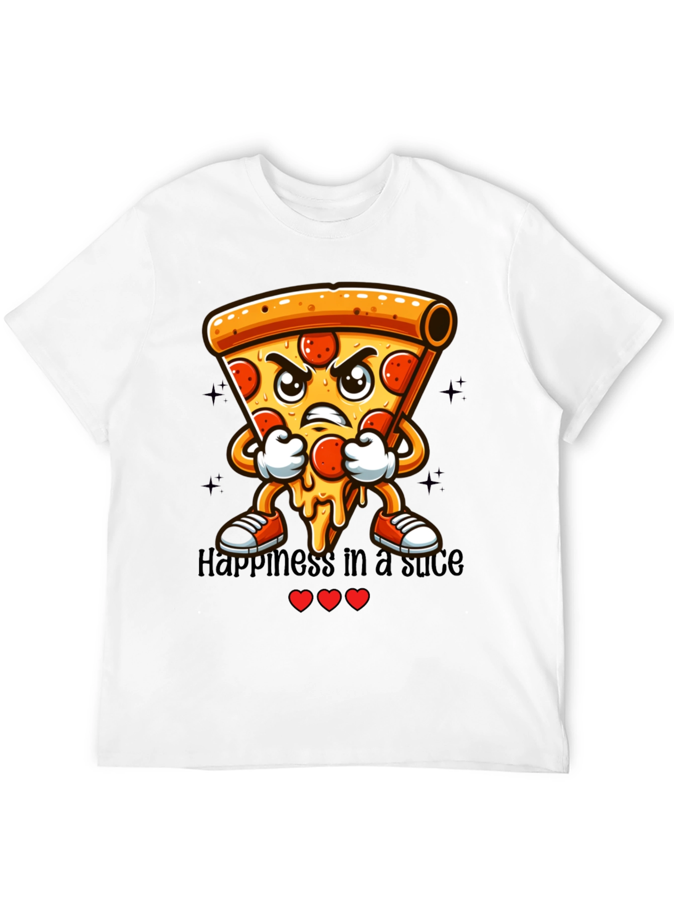 Pizza Slice Cartoon Graphic T-Shirt