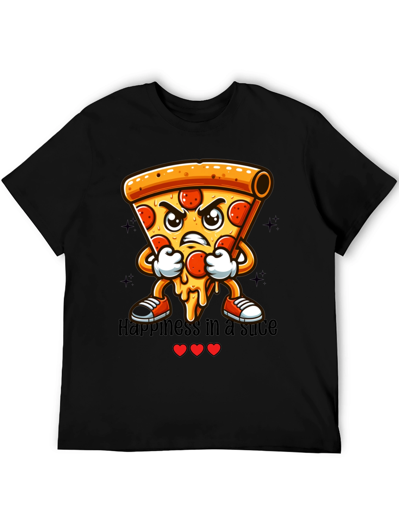Pizza Slice Cartoon Graphic T-Shirt