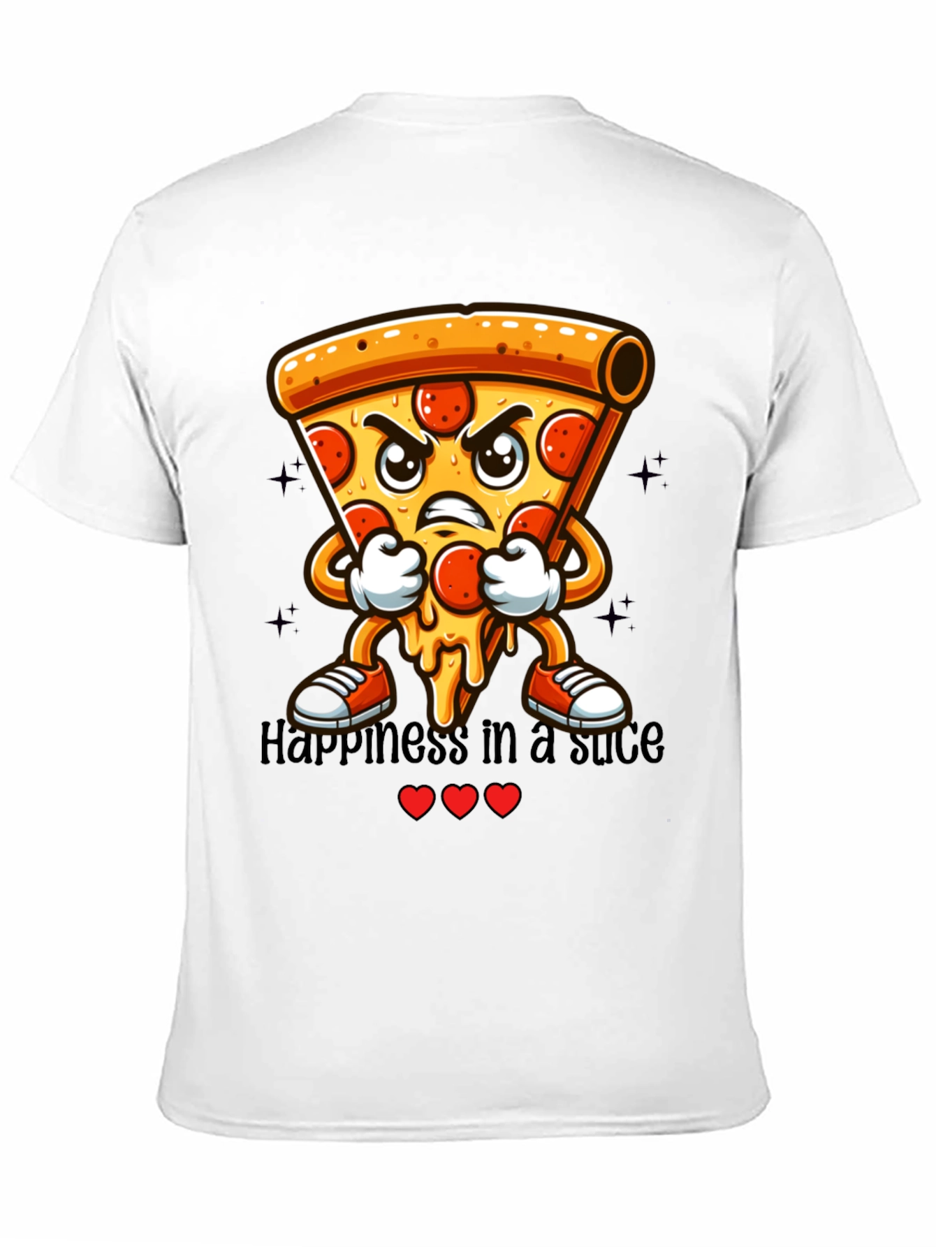 Pizza Slice Cartoon Graphic T-Shirt