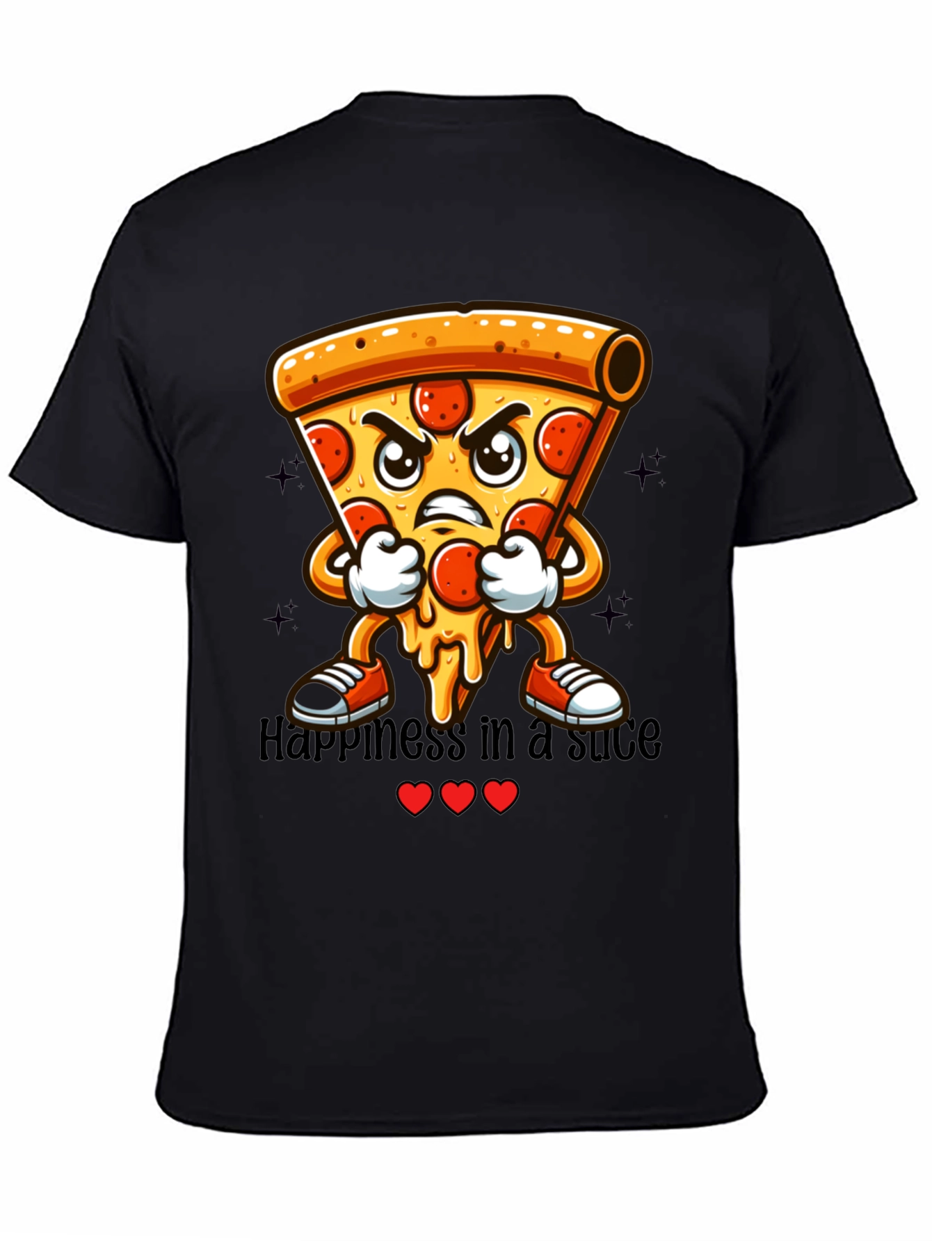 Pizza Slice Cartoon Graphic T-Shirt