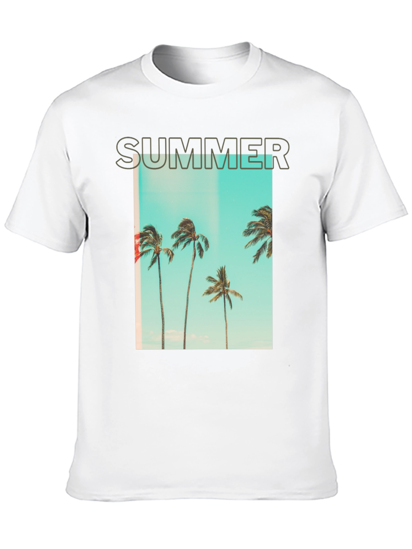 Summer Palm Tree Graphic T-Shirt - Black
