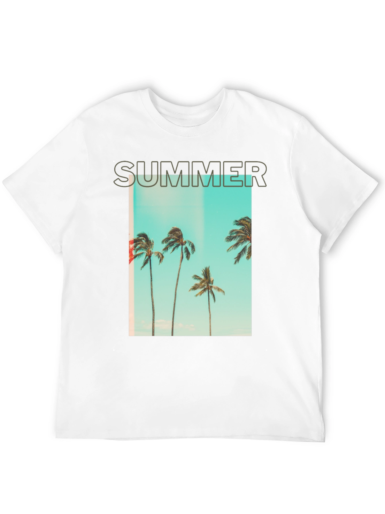 Summer Palm Tree Graphic T-Shirt - Black