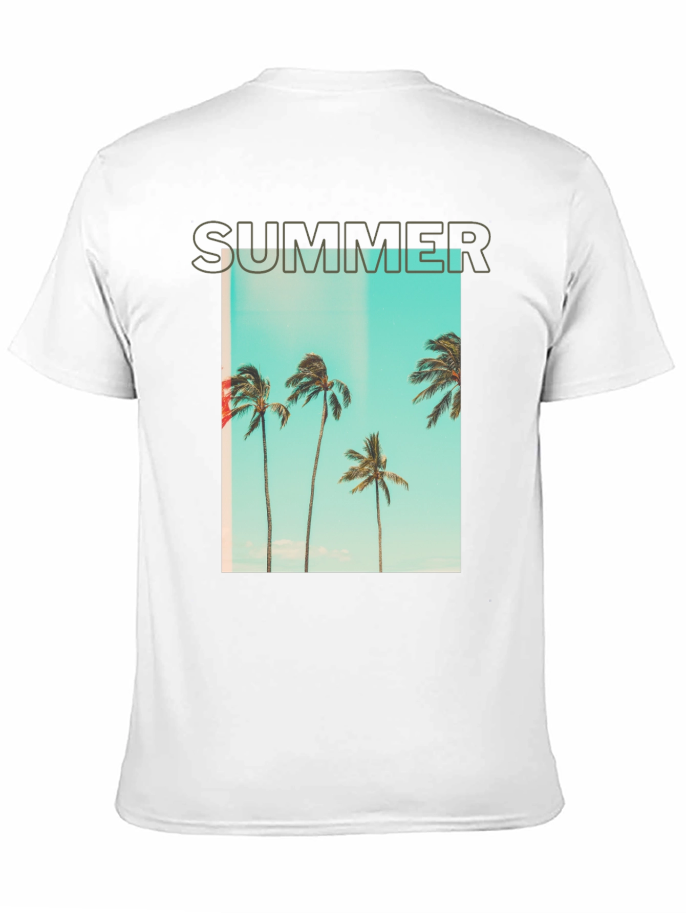 Summer Palm Tree Graphic T-Shirt - Black