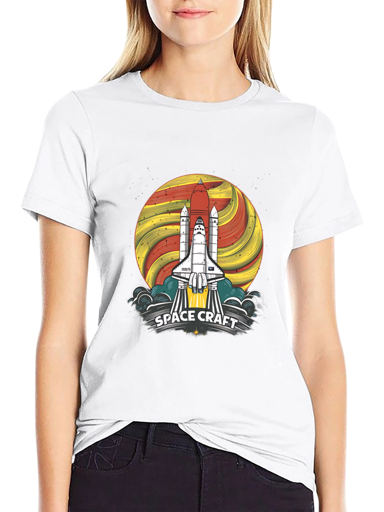 Space Craft Graphic Tee - Rocket Launch Design