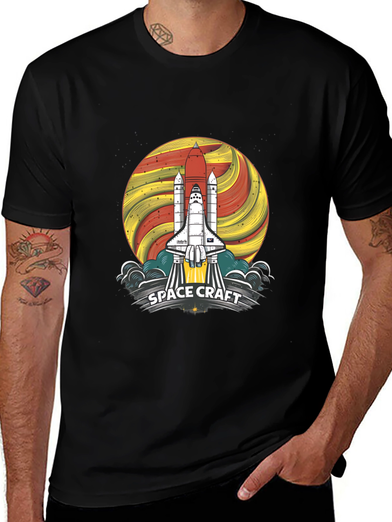 Space Craft Graphic Tee - Rocket Launch Design