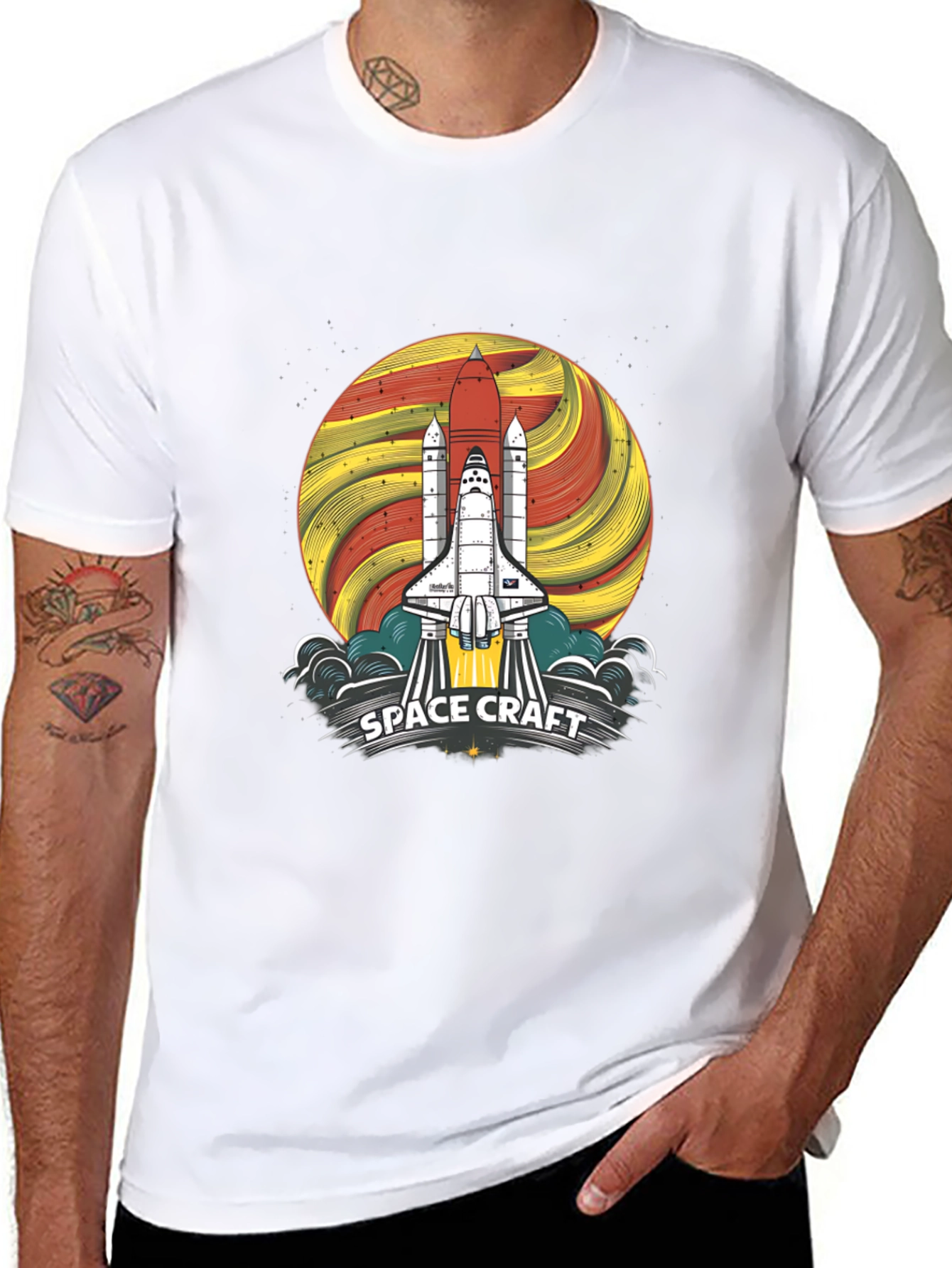 Space Craft Graphic Tee - Rocket Launch Design